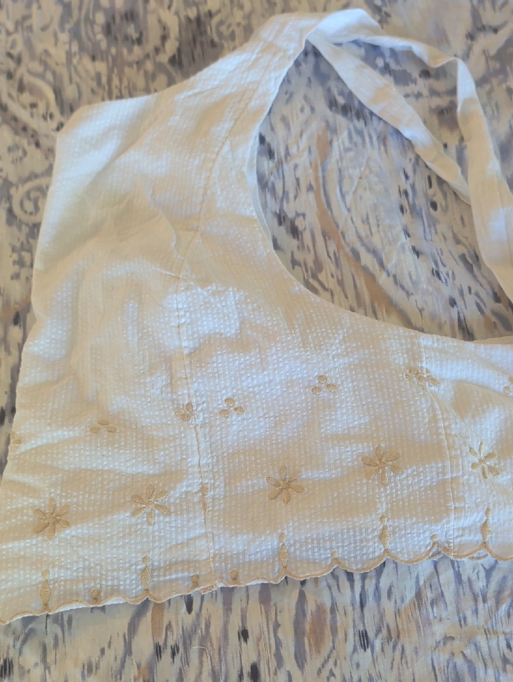 Free People NWOT Kayla Tie Back Embroidered Top in Plain White Combo sz LRG - Picture 13 of 14